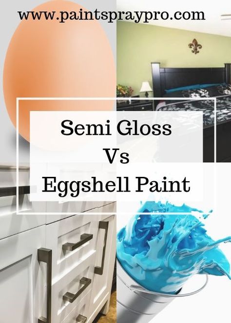 Semi gloss paint on walls may not be the best idea.  Any lumps or bumps will show up because semi gloss is reflective and highlights imperfections.  Eggshell paint finish is perfect for walls.  It's low shine formula hides nasty things on walls, meaning less prep time for you! #semigloss #semiglossonwalls #semiglosskitchencabinets #paintspraypro #semiglosstrim #eggshellpaintcolor #eggshellpaintfinish #eggshellpaint #paintfinishes #paintfinishesforwalls #paintfinishedforwallsinteriors Eggshell Vs Semi Gloss Paint, Semi Gloss Paint On Walls, Eggshell Paint Color, Eggshell Paint Finish, Best Paint Sprayer, Black Painted Walls, Paint Sprayers, Ice Painting, Gray Painted Walls