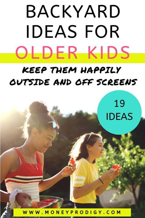 19 Backyard Ideas for Older Kids (#OutdoorSummer) Summer Backyard Activities, Backyard For Big Kids, Outdoor Play Areas For Older Kids, Backyard Activities For Teens, Water Fun For Kids Outdoor, Backyard Fun For Kids, Older Kids Summer Activities, Fun Backyard Ideas For Teens, Teen Outdoor Hangout