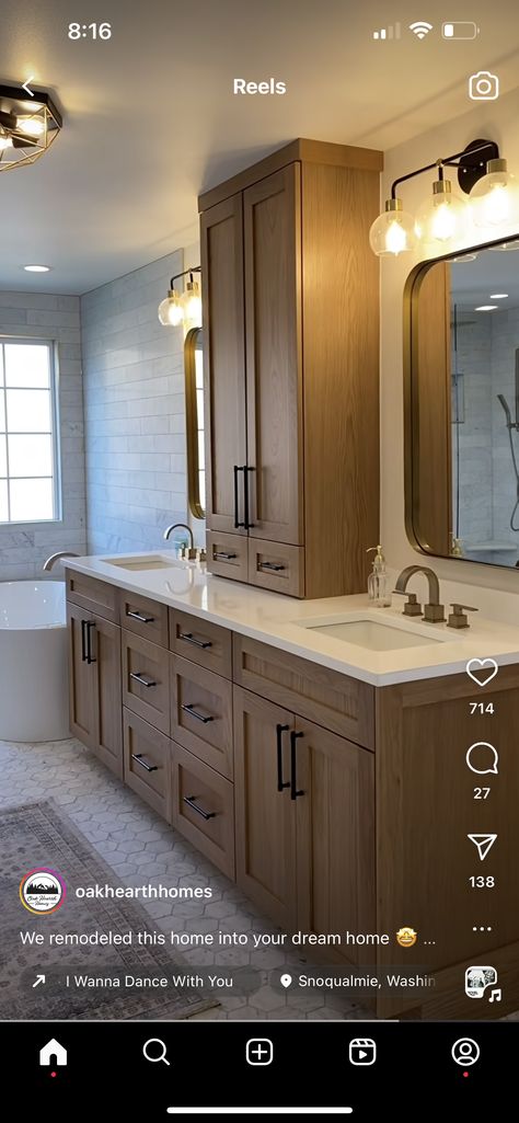 Double Vanity With Tower In The Middle, Master Vanity With Linen Tower, Bathroom Vanities With Storage Towers, Master Bath Vanity Center Tower, Double Vanity With Linen Cabinet In Middle, Master Bath Double Vanity With Tower, Double Vanity Linen Tower, Bathroom Vanity With Storage Tower, Double Vanity With Center Tower