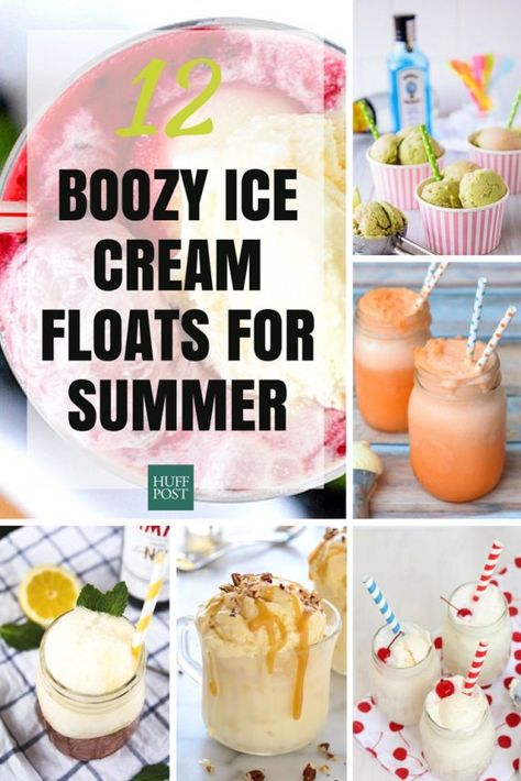 k Buzzfeed Recipes, Alcoholic Ice Cream, Party Munchies, Ice Cream Float Recipes, Cream Cocktails, Puppy Ice Cream, Boozy Recipes, Tequila Mockingbird, Champagne Float