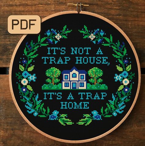 Home Cross Stitch Pattern, Funny Needlepoint, Home Cross Stitch, Funny Embroidery, Funny Cross Stitch, Dragon Cross Stitch, Xstitch Patterns, Funny Cross Stitch Patterns, Subversive Cross Stitch