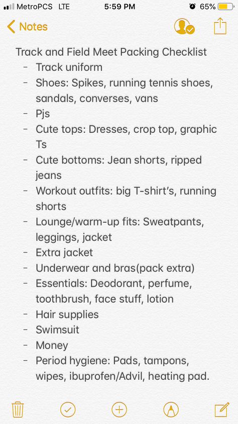 Track Bag Checklist, Track Workout Training, Track Bag, Track Uniforms, Track Runners, College Checklist, Track Hairstyles, Track Meet, Sports Track