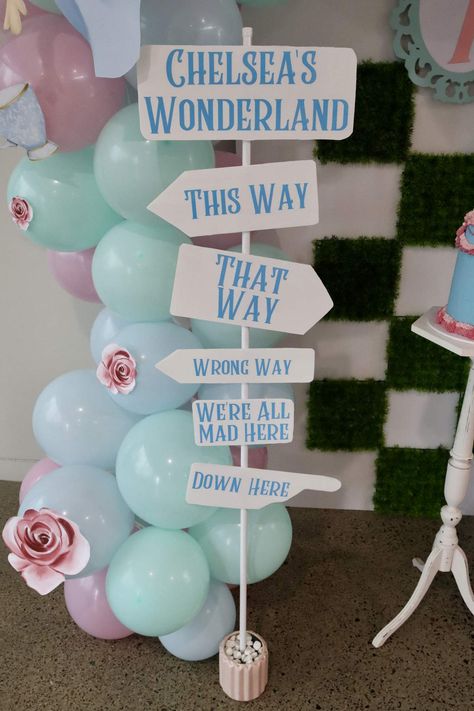 Welcome To Onederland, Alice In Wonderland Party One Year Old, First Birthday Alice In Wonderland Theme, Alice In Wonderland Two Year Old Party, Alice In Wonderland Half Birthday, Alice In Wonderland First Birthday Ideas, Alice Wonderland Bakery Birthday Party, Onederland Theme 1st Birthdays, 1st Birthday Onederland Theme