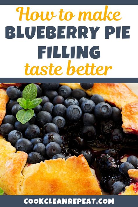 Learn how to make blueberry pie filling taste better! Whether you are making a homemade blueberry pie or another fruit dessert, the canned blueberry filling is a great and quick baking addition! How To Make Blueberry Pie Filling, Blueberry Pie Recipe With Canned Filling, Blueberry Pie With Canned Filling, Blueberry Pie Filling Recipes Canned, Canned Blueberry Pie Filling Recipes, Canned Blueberry Pie Filling, Fruit Pie Filling Recipes, Fun Pie Recipes, Blueberry Crumb Pie