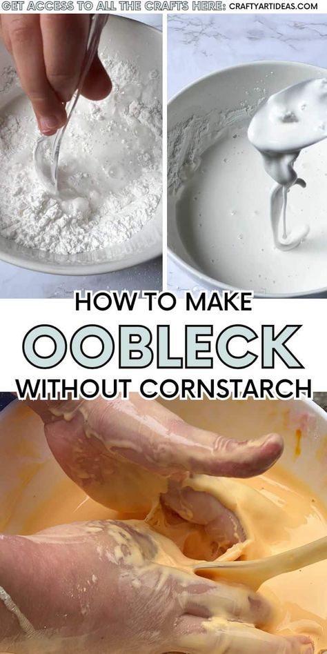 Are you looking for a simple elementary science experiment? Learn how to make DIY Oobleck without cornstarch for a great hands-on activity for young kids. Such fun, easy science project for kids! Oobleck Recipe Without Cornstarch, Diy Oobleck, Oobleck Recipe, Science Project For Kids, How To Make Oobleck, Elementary Science Experiments, Easy Science Projects, Diy Kid Activities, Kids Activities At Home