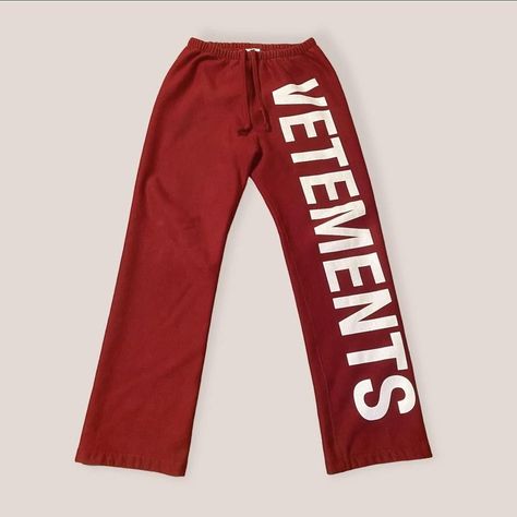 Vetements big logo sweatpants in burgundy 9/10... - Depop Logo Sweatpants, 9 And 10, Streetwear Fashion, A Couple, Sweatpants, Street Wear, ? Logo, 10 Things, Quick Saves