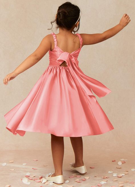 Coral Flower Girl Dresses, Coral Flower, Dress Flower, Matte Satin, Flower Girl Dress, Cutie Pie, Satin Dress, A Princess, Girl Dresses