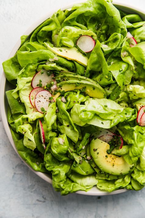 In this simple butter lettuce salad, vibrant lettuce leaves live their best lives, dressed in a tangy homemade vinaigrette and accompanied by creamy avocado and crisp radishes. Butter Lettuce Salad, Salad Fingers, Lettuce Salad Recipes, Lettuce Recipes, The Modern Proper, Butter Lettuce, Modern Proper, Honey Mustard Vinaigrette, Best Salad Recipes