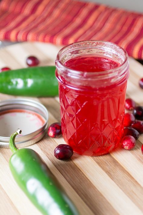 Cranberry-Jalapeno Jelly                                                                                                                                                                                 More Cranberry Jalapeno Jelly Recipe, Cranberry Jalapeno Jam Recipe, Cranberry Jalapeno Jam, Jalapeno Jam Recipe, Jalapeno Jelly Recipes, Jalapeno Pepper Jelly, Cranberry Jalapeño, Pepper Jelly Recipes, Chili Pepper Recipes