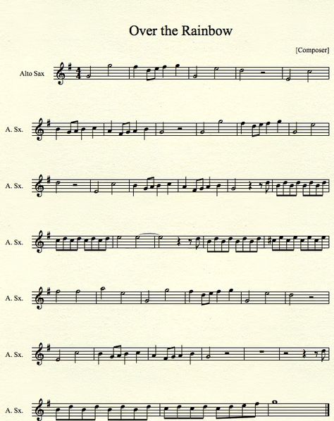 Over the Rainbow from The Wonderful Wizard of Oz for Alto Saxophone www.youtube.com/watch?v=cl_bU2… Easy Alto Sax Sheet Music, Songs To Play On Alto Saxophone, Alto Sax Music, Alto Saxophone Music, Alto Sax Sheet Music, Sax Music, Alto Saxophone Sheet Music, Trumpet Sheet Music, Clarinet Music