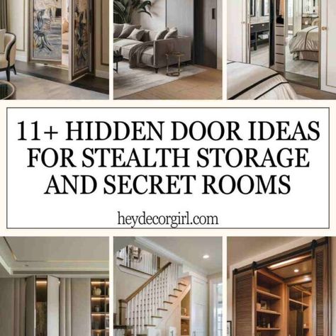 27 Ways To Divide A Studio Apartment Into Multiple Rooms - Hey Decor Girl [Latest Trending Decor Design Ideas] Hidden Safe Room Door, Armoire Hidden Door, Concealed Closet Doors, Hidden Vault Ideas, Secret Shelf Door, Hidden Storage In Wall, Bedroom Door In Living Room, Hidden Doors In Walls Ideas, Vault Door For Home