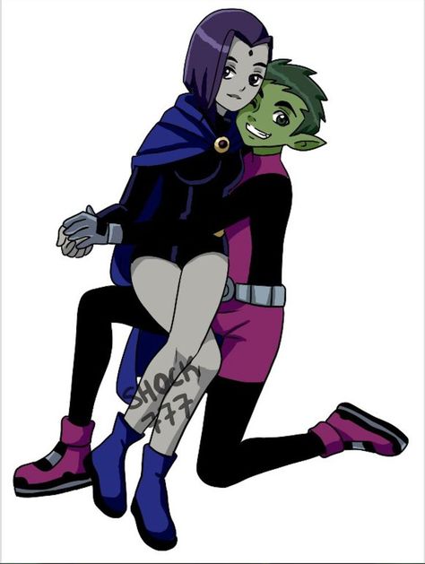 Beast Boy and Raven by Shock777 from Teen Titans Beast Boy Costume, Raven Halloween Costume, Partner Costumes, Raven X Robin, Garfield Logan, Beast Boy X Raven, Raven And Beast Boy, Halloween Couples Costume, Raven Costume