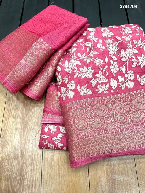 Launching Premium Binny Crepe Print Fabric Saree's 🧚‍♀ *$784704* 💐Fabric : Premium Binny Crepe Silk with Printed Saree with Weaving Viscose Border and Running Blouse Attached. 🤩Wow Price @ 900 Free Ship 😍 *We Promise PQR Price Quality and Range* ✨ Single and Multiple's Available ♥ Note : color may vary slightly due to photography and display strictly no exchange or return for color variations unpacking video must for any sort of complaint. Saree Pattern, Silk Outfits, Mirror Work Saree, Bollywood Designer Sarees, Designer Sarees Wedding, Bridal Lehenga Designs, Pure Georgette Sarees, Trendy Outfits Indian, Bride Jewelry Set