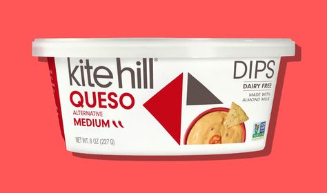 The vegan queso, made with cultured almond milk to help mimic a creamy dairy texture, is available at Whole Foods Markets and Sprouts nationwide. Dairy Free Queso, Dairy Free Dips, Cacao Fruit, Dairy Free Foods, Vegan Market, Vegan Essentials, Vegan Queso, Protein Yogurt, Vegan Dips