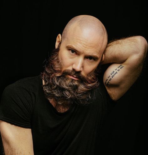 Beard Styles For Bald Men, Styles For Bald Men, Beard Styles Bald, Bald Head With Beard, Viking Beard Styles, Shaved Head With Beard, Ducktail Beard, Beard Trend, Beard Line