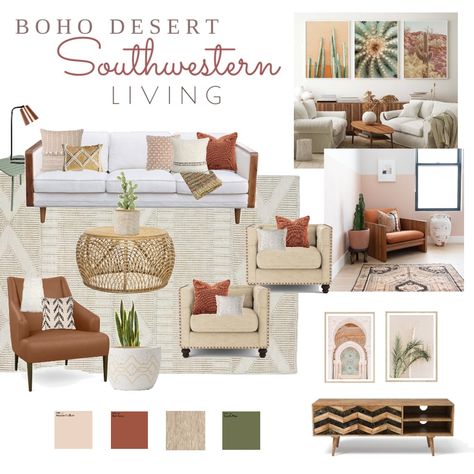 Boho. Modern. Desert Southwestern Living Modern Southwest Decor Southwestern Style Living Rooms, Southwest Bohemian Decor, Texas Style Decor Living Room, Modern Santa Fe Style Living Room, Southwestern Desert Style, Arizona Living Room Southwestern Style, Southwest Theme Living Room, Boho Desert Decor Living Room, Desert Theme Home Decor