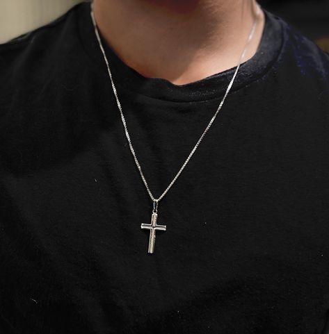 Boys Cross Necklace, Boyfriend Necklace, Mens Cross Necklace, Casual Necklaces, Sterling Silver Cross Pendant, Mens Silver Necklace, Silver Cross Pendant, Wedding Jewellery Necklace, Necklace For Men