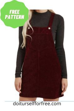 Fall Sewing Patterns Women, Pinafore Sewing Pattern Free, Pinafore Dress Pattern Free Women, Free Pdf Sewing Patterns For Women Dresses, Pinafore Dress Pattern Free, Winter Sewing Patterns, Pinafore Sewing Pattern, Pocket Sewing, Pinafore Dress Pattern