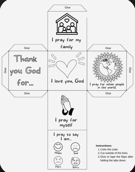 Teach Me To Pray Printable, Prayer Worksheets For Kids, Prayer Cube Free Printable, Bible Study Kids Activities, Prayer Jars For Kids, Children Ministry Ideas, Prayer Activity For Kids, Faith Crafts For Kids, Prayer Crafts For Kids Sunday School