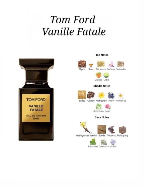 Tom Ford Vanille Fatale, Koleksi Parfum, Designer Perfumes, Perfume Notes, Tom Ford Perfume, Best Fragrance For Men, Perfume Recipes, Fragrances Perfume Woman, Perfume Collection Fragrance