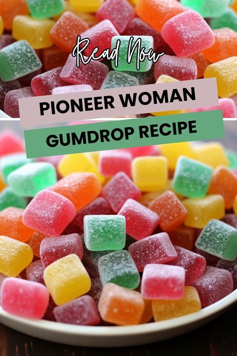 Add some sweet and colorful fun to your baking repertoire with this unique gumdrop recipe from the Pioneer Woman. Try it today for a special treat! Fruity Candy Recipes, Gumdrop Candy Recipe, Homemade Laffy Taffy Recipes, Homemade Gumdrops Recipes, After Dinner Mints Recipe, Candy On A Stick Ideas, Homemade Licorice Candy, How To Make Candy Easy, Homemade Gum Drops