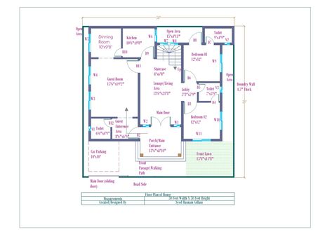 50'x50' Single StoreyHouse Plan House Layout Plans, House Layouts, House Plans, Floor Plans, Layout, How To Plan