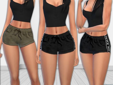 Tracking Athletic Shorts design by Saliwa Found in TSR Category 'Sims 4 Female Everyday' Sims4 Cc Shorts, Sims Cc Shorts, Sims 4 Cc Athletic Wear, Sims 4 Cc Workout Clothes, Sims 4 Cc Sportswear, Sims 4 Shorts Cc, Sims Pants, Sims4cc Clothes, Ripped Fashion