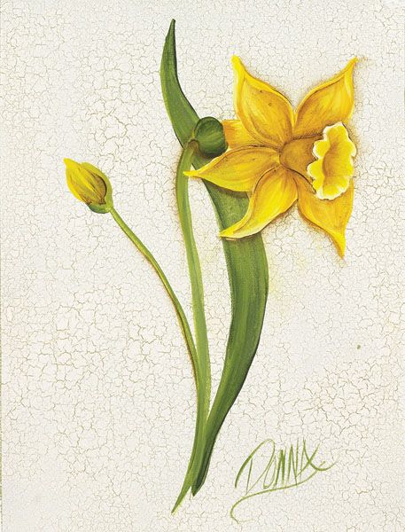 How to Paint a Daffodil by Donna Dewberry Daffodil Painting, Flowers Art Painting, Donna Dewberry Painting, Homemade Face Paints, Donna Dewberry, Painting Demo, Face Painting Halloween, Tole Painting, Painting Lessons