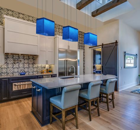 Blue kitchen interior