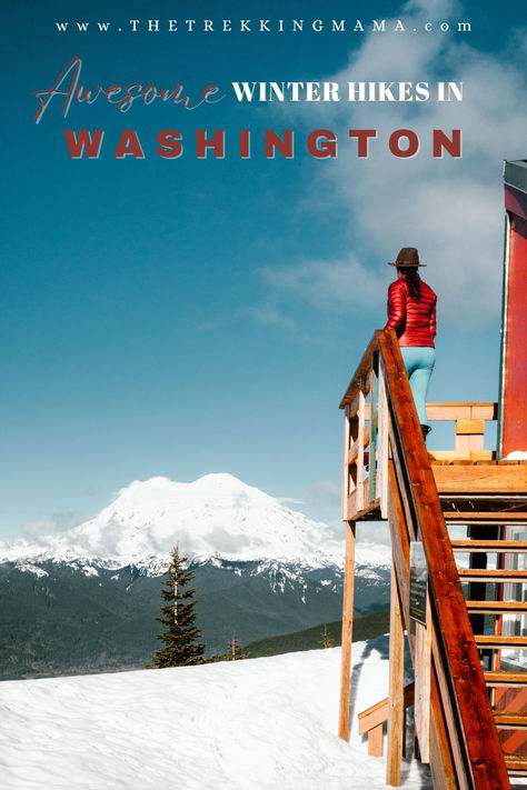 Check out these awesome Winter Hikes in Washington! Best way to enjoy the winter in Washington is to get out and hike. Let me show you where to go! Washington Winter, Pnw Adventures, Cold Weather Hiking, Leavenworth Washington, Washington Hikes, Western Washington, Hiking Destinations, Winter Hiking, Local Guide