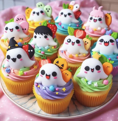 Cute Halloween Cakes, Puppy Cupcakes, Summer Crockpot Recipes, Fiesta Halloween, Halloween Breakfast, Unique Cupcakes, Halloween Cookies Decorated, Cupcake Decorating Tips, Kid Cupcakes