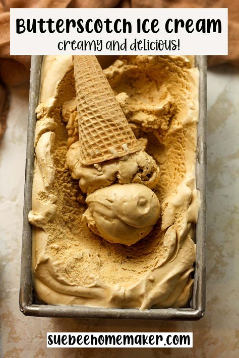 Butterscotch Ice Cream is a rich, creamy dessert infused with the buttery, caramel-like flavor of butterscotch. Each scoop offers a smooth, velvety texture with hints of brown sugar and vanilla, making it a perfect treat for any sweet tooth. Kitchen Aid Ice Cream, Butterscotch Ice Cream, Gelato Recipes, Frozen Recipes, Ice Cream Ideas, Recipes Ice Cream, Gelato Recipe, Caramel Icing, Ice Cream Mixture