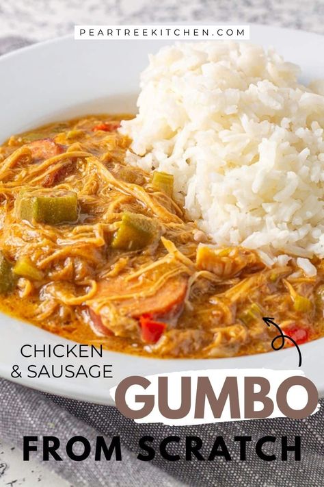 Savor the rich culture of Louisiana with every spoonful of this homemade gumbo recipe. The combination of tender chicken, spicy andouille sausage, okra, and an array of spices creates a delightful medley of flavors that will keep you coming back for more. Homemade Gumbo, Andouille Sausage Gumbo, Gumbo Recipe Easy, Chicken Sausage Gumbo, Chicken Gumbo, Sausage Gumbo, Gumbo Recipe, Southern Food, Storage Tips