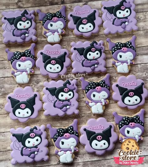 Kuromi Party Favors, Kuromi Cake Pops, Kuromi Birthday Ideas, Kuromi Themed Birthday Party, Kuromi Birthday Theme, Kuromi Birthday Party Ideas, Kuromi Cookies, Kuromi Party Ideas, Kuromi Birthday Cake