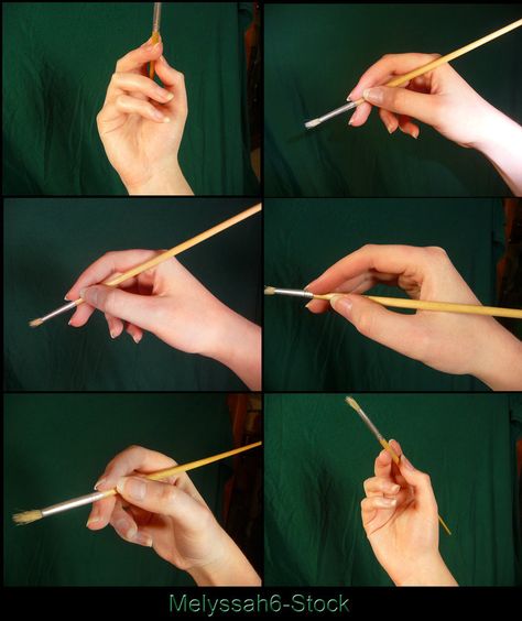 Hand Pose Stock - Holding Paintbrush by ~Melyssah6-Stock on deviantART, Hand Poses References ,Inspiration and Resources on How to Draw Hands, Hand Poses Studies , Pose References @ CAPI ::: Create Art Portfolio Ideas for Art Students at www.milliande.com Pictures Of Hands, Holding Paintbrush, Pose Stock, Hand Poses, Figurative Kunst, Hand Drawing Reference, Hand Reference, Human Reference, Hands Holding