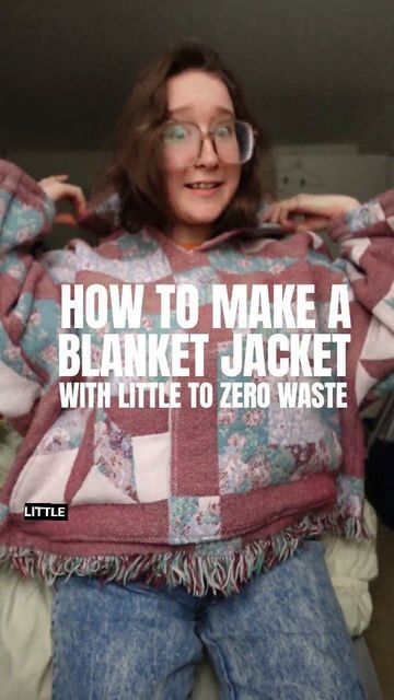 Turn Blanket Into Jacket, Turn A Quilt Into A Jacket, Blanket Into Jacket, Blanket Jacket Diy Free Pattern, Blanket Jacket Pattern, Blanket Jacket Diy, Blanket Coat Pattern, Hooded Coat Pattern, Blanket Clothes