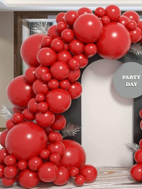 Bridal Shower Cupcakes, Balloon Arch Kit, Yellow Balloons, Red Party, Balloon Flowers, Red Balloon, White Balloons, Arch Kit, Christmas Party Decorations