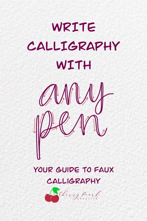 Faux Calligraphy Alphabet Practice, Caligraphy Alphabet Beginners Worksheets, Calligraphy With Pen, How To Learn Calligraphy, Studying Notes, Calligraphy Diy, Fake Calligraphy, How To Do Calligraphy, Cherry Pearl