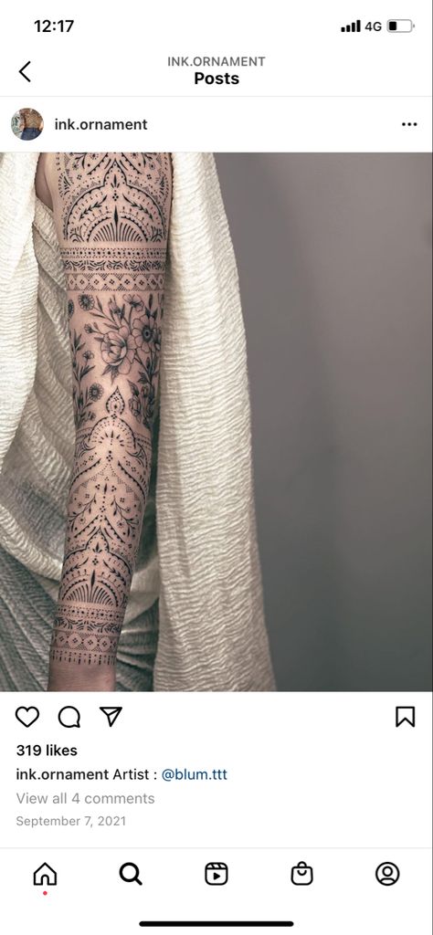 Mandala Tattoo Sleeve Women, Bohemian Tattoo, Cuff Tattoo, Feminine Tattoo Sleeves, Tattoo Filler, Boho Tattoos, Special Tattoos, Floral Tattoo Sleeve, Flower Tattoo Sleeve