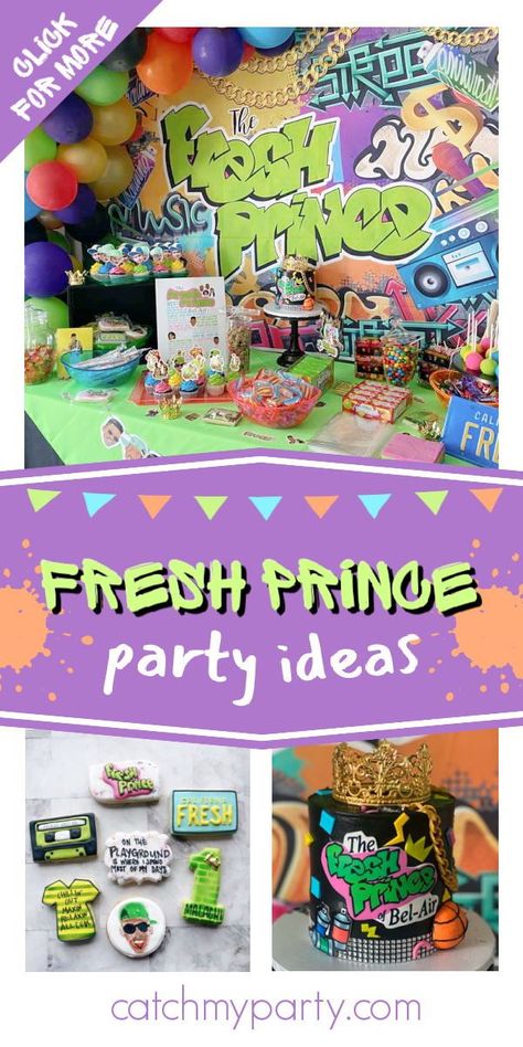 Fresh Prince Of Belair Party Theme, Fresh Prince Of Bel Air 1st Birthday Party, Fresh Prince Party Favors, Fresh One Birthday Party Ideas, Fresh Prince One Birthday Party, Fresh Prince Of Bel Air Birthday Party, Fresh Prince Theme Party, Fresh Prince Of Bel Air Cake, Fresh Prince First Birthday Party