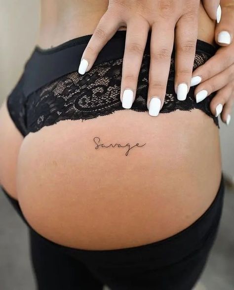 Savage Tattoo, Cute Thigh Tattoos, Hip Tattoos Women, Thigh Tattoos Women, Back Tattoo Women, Small Tattoo Designs, Hip Tattoo, Feminine Tattoos, Tattoo Designs For Women