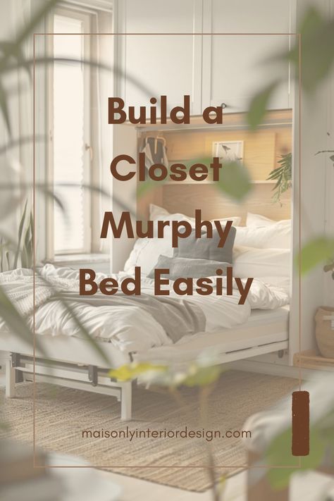 A neatly designed closet containing a Murphy bed showcasing an efficient space-saving configuration. This pin explores how to effortlessly build a Murphy bed in any closet for enhanced functionality and style. Bed Closet Combo, Guest Room Murphy Bed Ideas, Twin Murphy Bed Ideas, Horizontal Murphy Bed Diy, Hidden Beds Ideas Space Saving, Closet Murphy Bed, Bedroom Murphy Bed, Built In Murphy Bed, Hidden Murphy Bed