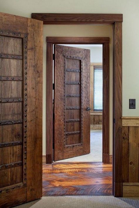 Wooden glass door