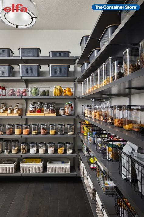 Walk In Pantry Ideas, Tiny Pantry, Pantry Room, Pantry Organisation, Desain Pantry, House Organisation, Pantry Shelving, Kitchen Organization Pantry, Pantry Ideas