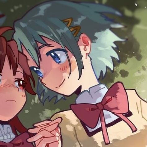 Kyoko x Sayaka matching icon<3 Artist credit: yookikuko on tumblr Madoka Magica Sayaka, Tears In Eyes, Sayaka Miki, Puella Magi Madoka Magica, Madoka Magica, Borderlands, Matching Pfp, Matching Icons, On Tumblr