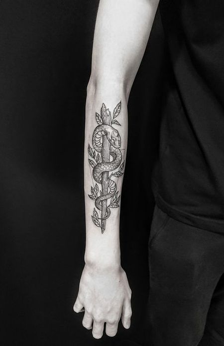 30 Cool Forearm Tattoos for Men - The Trend Spotter Snake Dotwork, Lower Arm Tattoo Men, Back Of Forearm Tattoo, Lower Arm Tattoos, Outer Forearm Tattoo, Simple Forearm Tattoos, Back Of Arm Tattoo, Small Forearm Tattoos, Tattoos Men