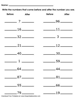 Numbers Before and After Worksheet Senior Kg Maths Worksheet, Senior Kindergarten Worksheets, After And Before Worksheet, Before Number Worksheet, Before And After Worksheets, Before And After Numbers, Subtraction Facts Worksheet, Easter Math Worksheets, Learning Websites For Kids