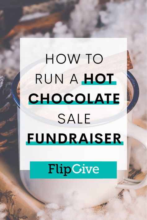 hot chocolate fundraiser is a sweet way to raise money during the winter season, and it’s also a super easy fundraiser to run. Whether you decide to sell hot chocolate at your winter carnival, or have a hot chocolate stand at hockey games, this fundraiser requires minimal effort that raises money for your cause. #FlipGive #FundraiserIdeass #Fundraiser Selling Hot Chocolate, Hot Cocoa Bar Fundraiser, Hot Chocolate Sale Ideas, Hot Cocoa Fundraiser, Coffee Fundraiser Ideas, Hot Chocolate Fundraiser, Hockey Team Fundraising Ideas, Hockey Fundraiser Ideas, Winter Fundraiser Ideas