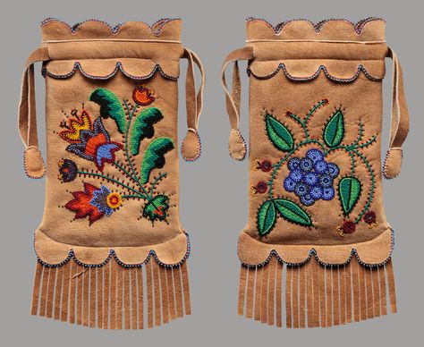 Gallery — iamanishinaabe Potawatomi Beadwork, Native American Beadwork Patterns, Native Beading, Beaded Pouch, Beaded Moccasins, Native Beading Patterns, Native American Clothing, Deer Hide, Beadwork Designs