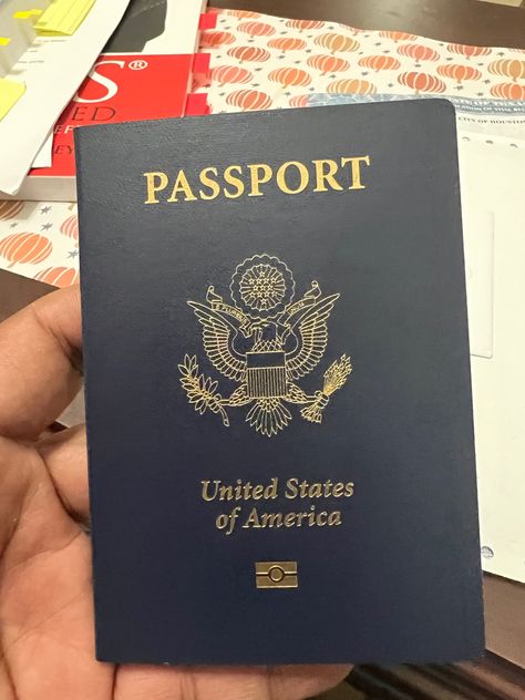 Im very excited about my passport, I have been wanting to travel outside of the country and study abroad. This is just a first step. International Passport Usa, American Passport Photo, Us Passport Picture, Hand With Drip In Hospital Real, Tablet Medicine Snap, Cute Display Pictures For Whatsapp, America Passport, American Passport, Hands With Drip In Hospital